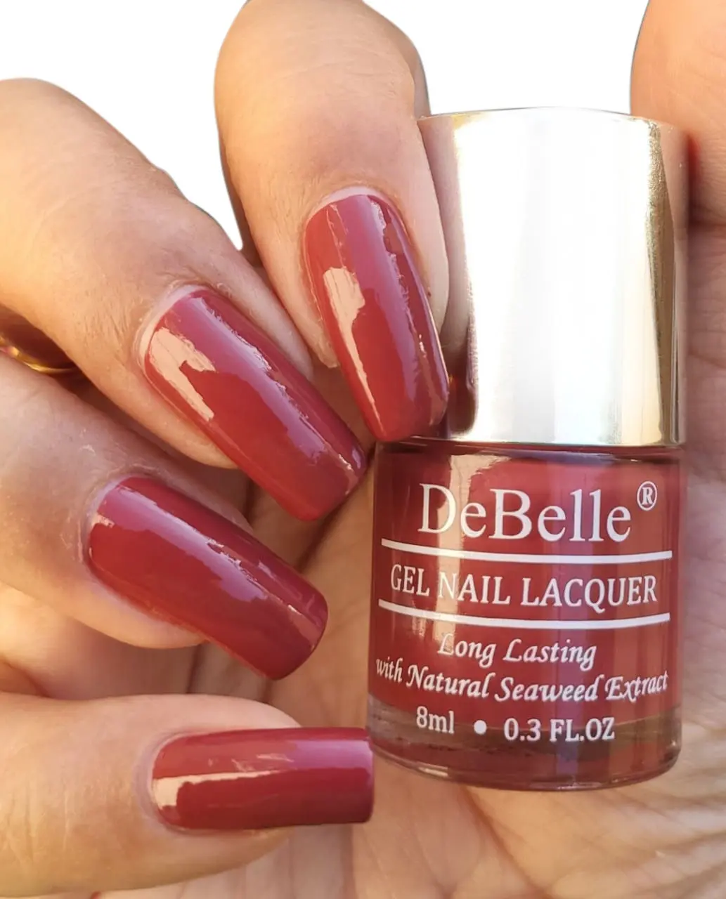 DeBelle Gel Nail Lacquer Creme Scarlet Ruby - Pastel Burgundy, (8 ml)