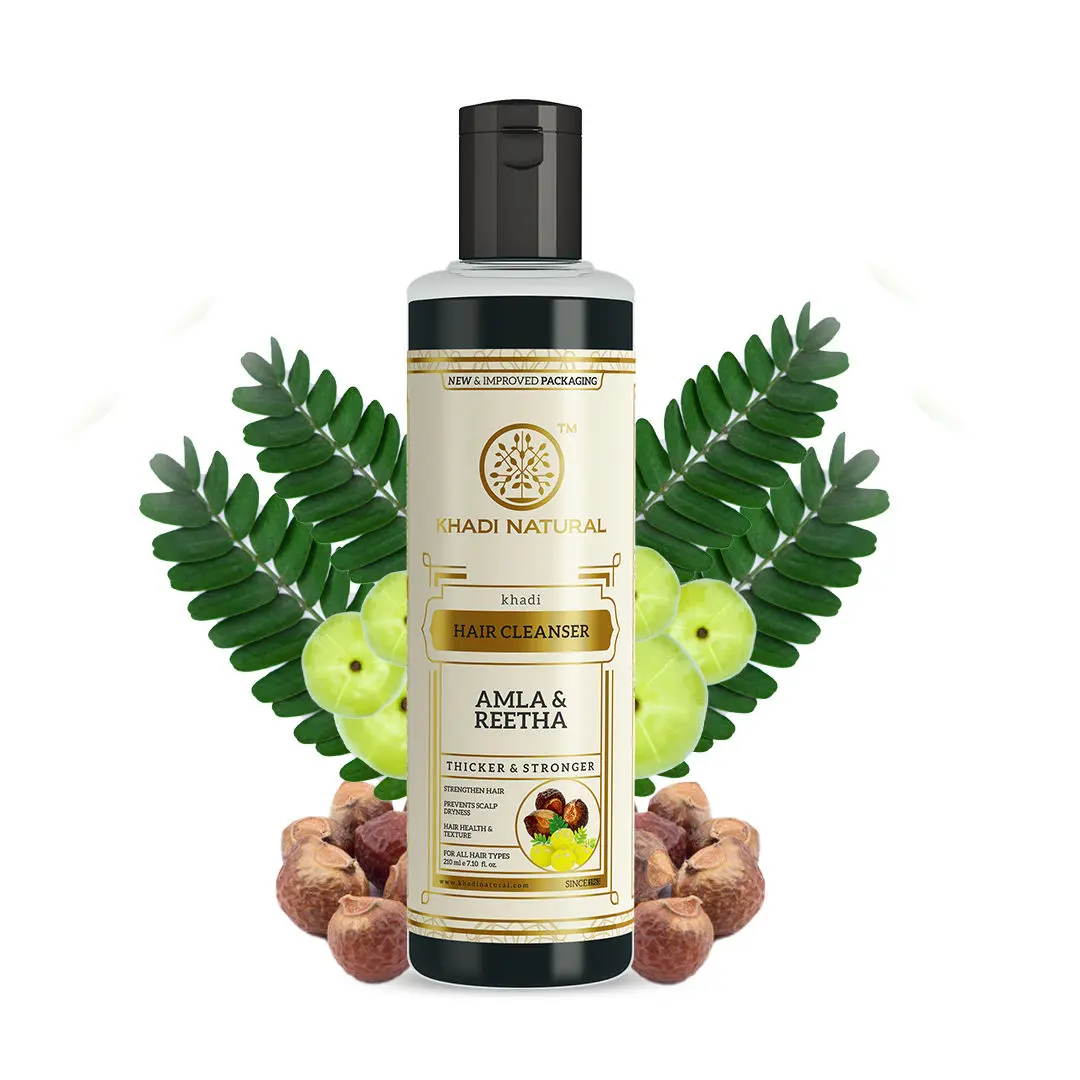 Khadi Natural Amla & Reetha Hair Cleanser | Thicker & Stronger Hair - 210ml