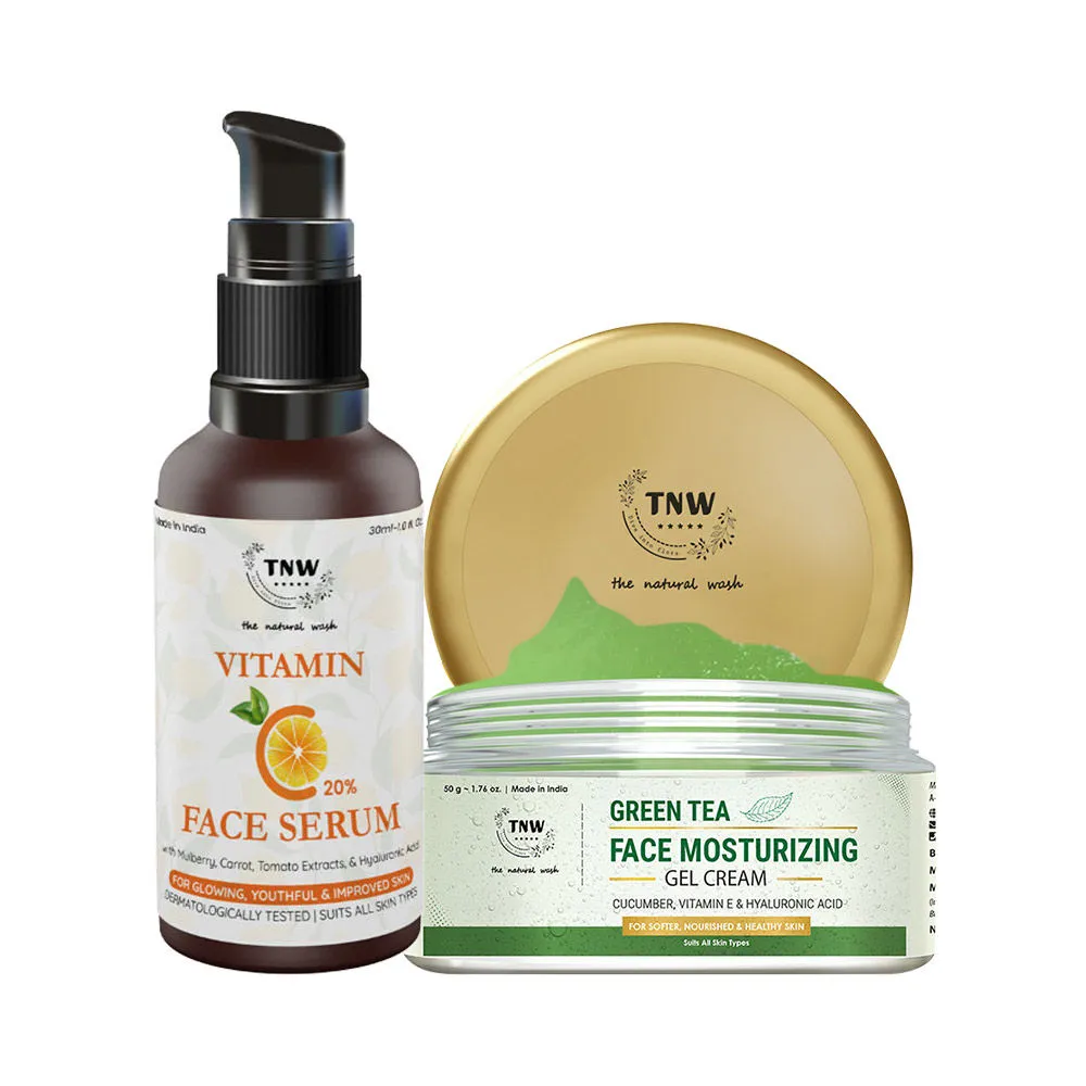 TNW The Natural Wash Face Moisturizing Gel Cream & Vitamin C Face Serum