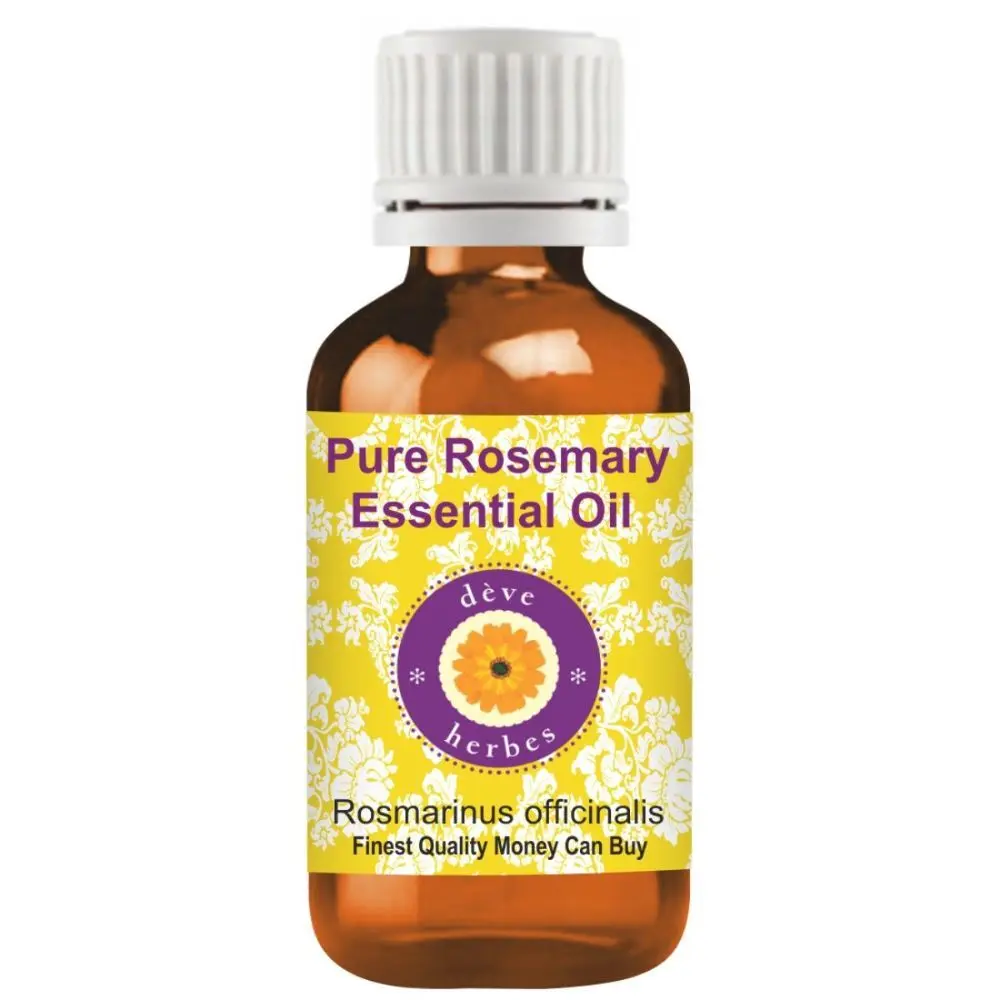 Deve Herbes Pure Rosemary Essential Oil (Rosmarinus officinalis) Natural Therapeutic Grade Steam Distilled (100 ml)