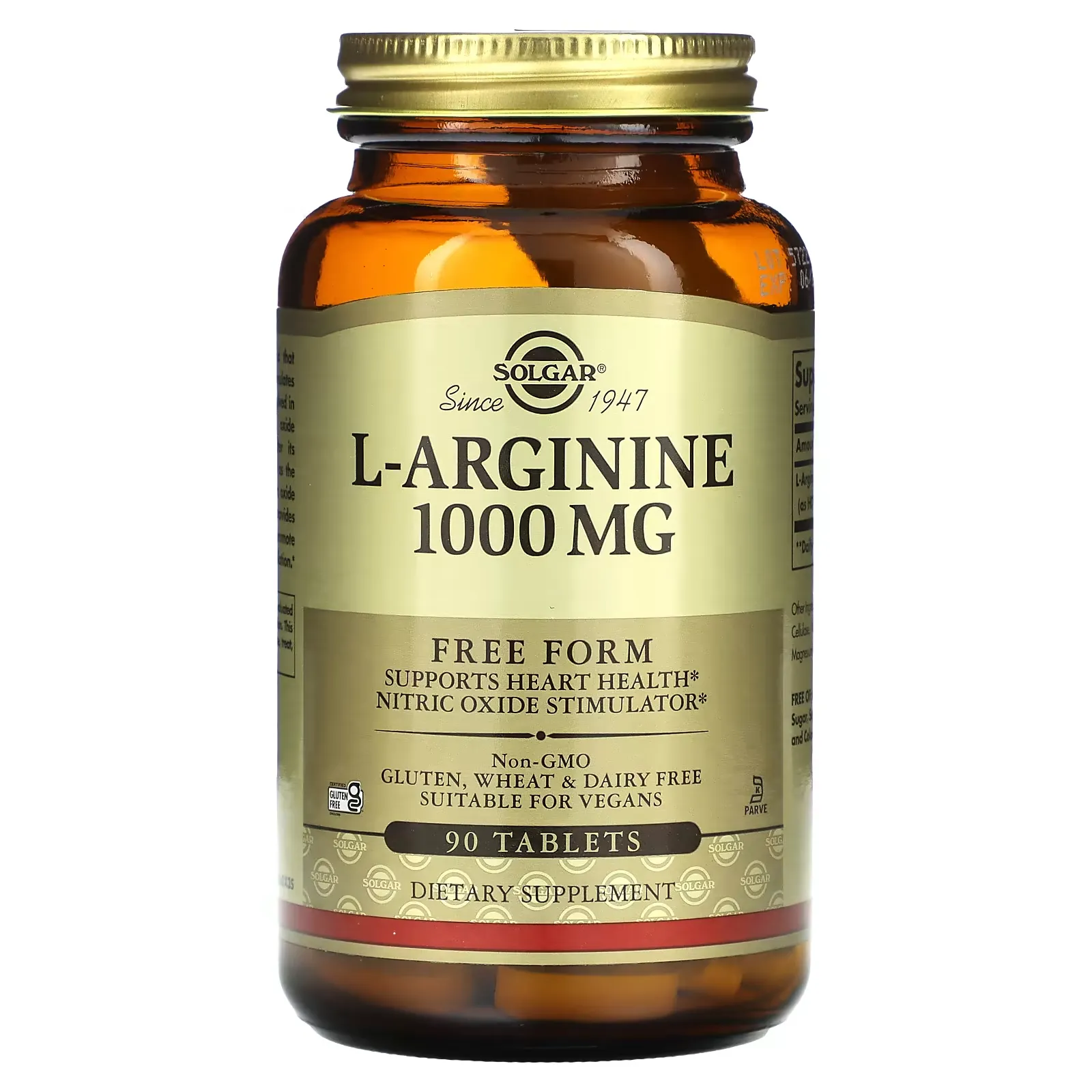 L-Arginine, Free Form, 1,000 mg, 90 Tablets