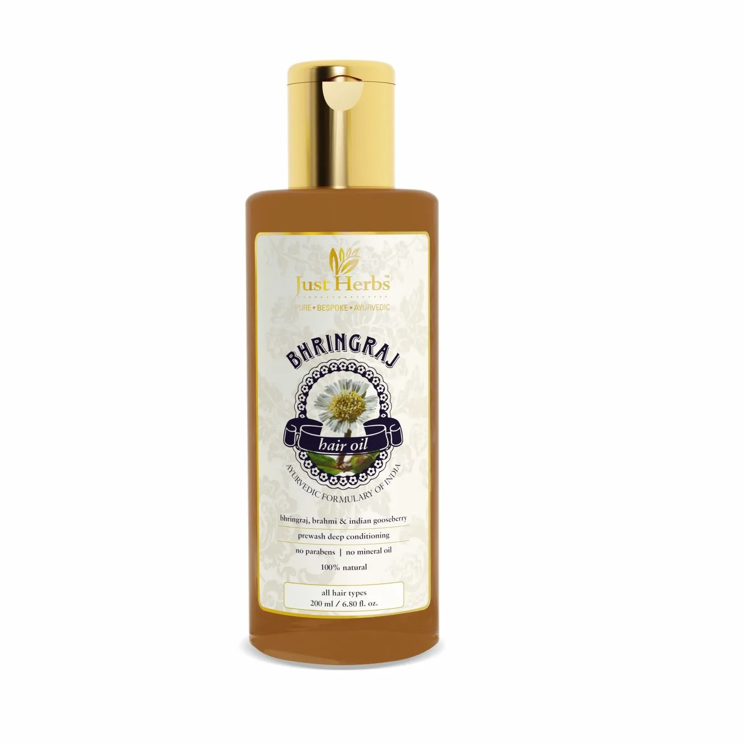 Just Herbs Bhringraj Hair Oil for Hair Growth & Hairfall Control