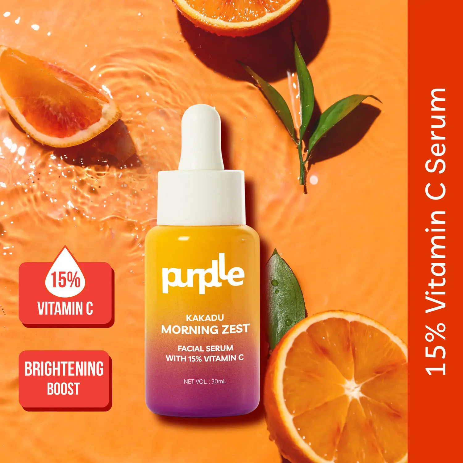 Purplle Kakadu Morning Zest Facial Serum with 15% Vitamin C (30 mL)