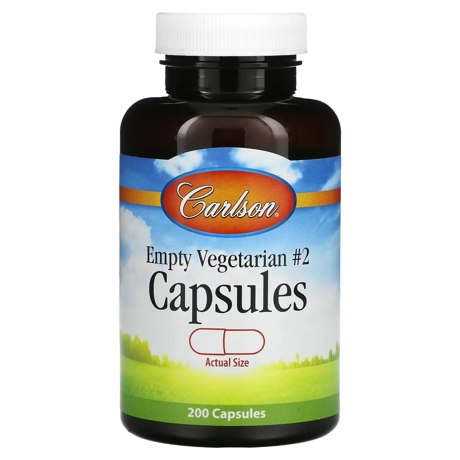 Empty Vegetarian #2 Capsules, 200 Capsules