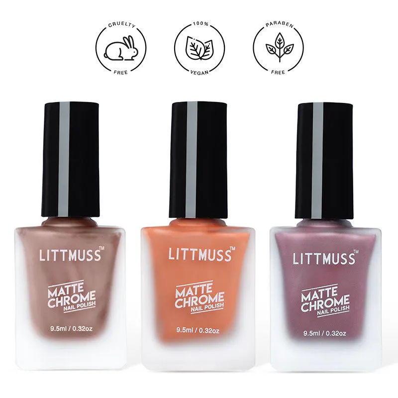 Littmuss Coffe Date - Matte Chrome Nail Polish Combo