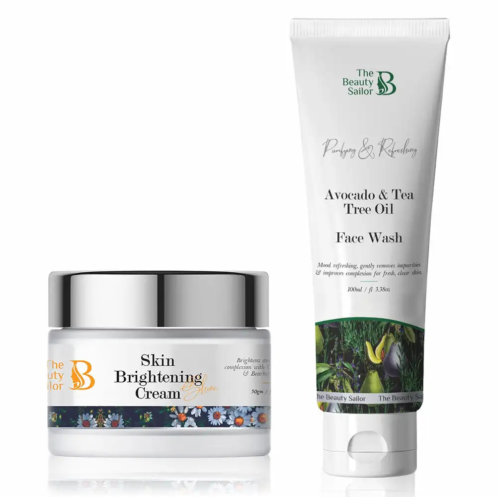 The Beauty Sailor Skin Brightening Cream 50 g & Avocado & Tea Tree Oil Face Wash Combo,  100 ml  for All Skin Type