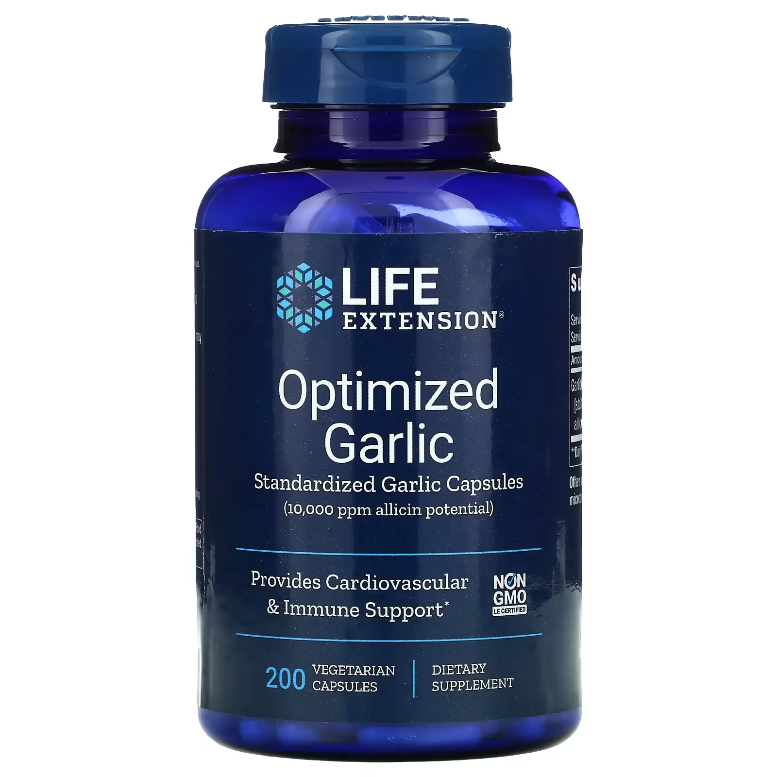 Optimized Garlic, Standardized Garlic Capsules, 200 Vegetarian Capsules