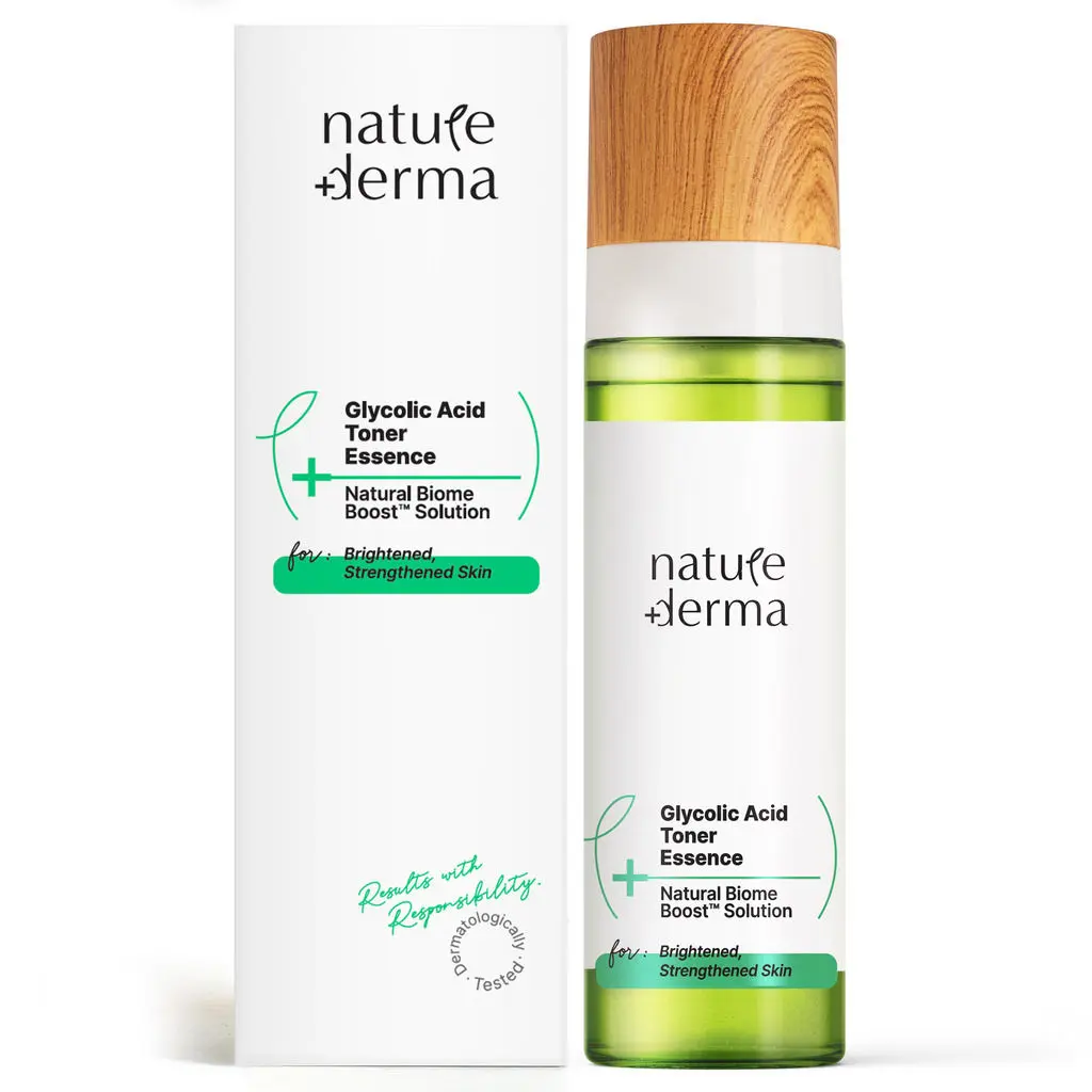 Nature Derma Glycolic Acid Toner Essence with Natural Biome-Boost™ Solution For Brightened, Strengthened skin