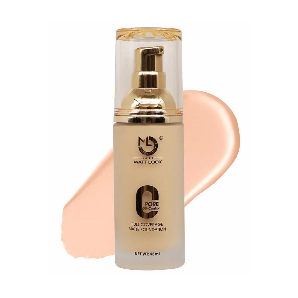 Matt look Zero Pore Oil Control Full Coverage Matte Foundation - Light