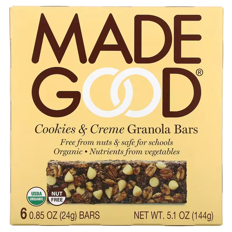 Granola Bar, Cookies & Crème, 6 Bars, 0.85 oz (24 g) Each