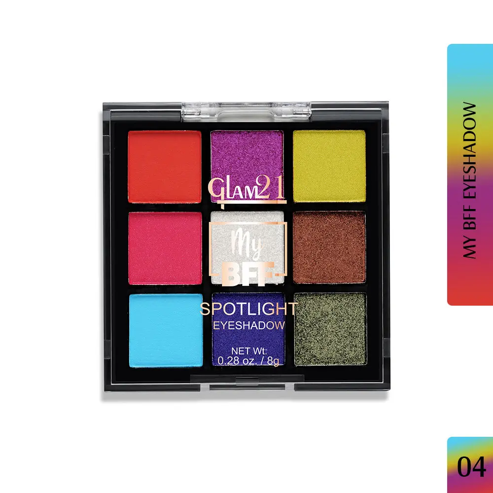 Glam21 BFF Spotlight Eyeshadow Palette | 9 Highly Pigmented Shades | Seamless Blending| Long-Staying | 9 gm - Shade-04