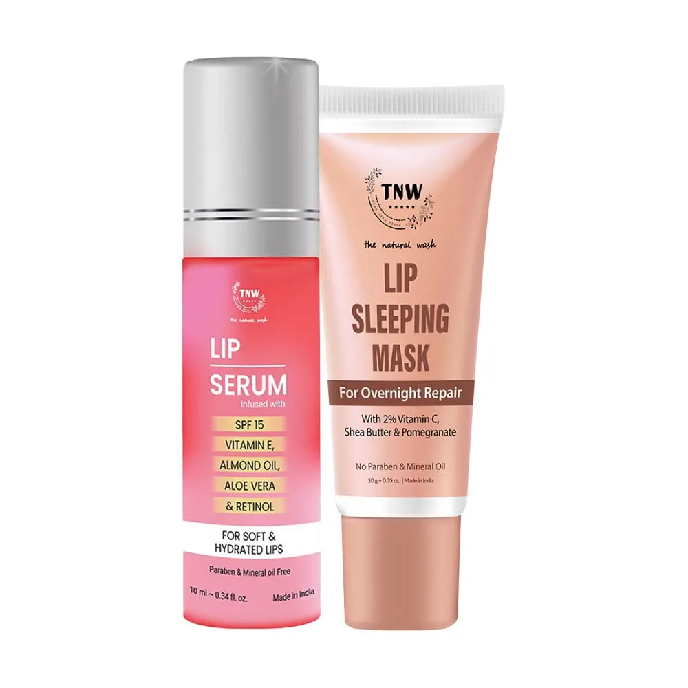 TNW The Natural Wash Lip Sleeping Mask and Lip Serum for Soft & Moisturized Lips Combo