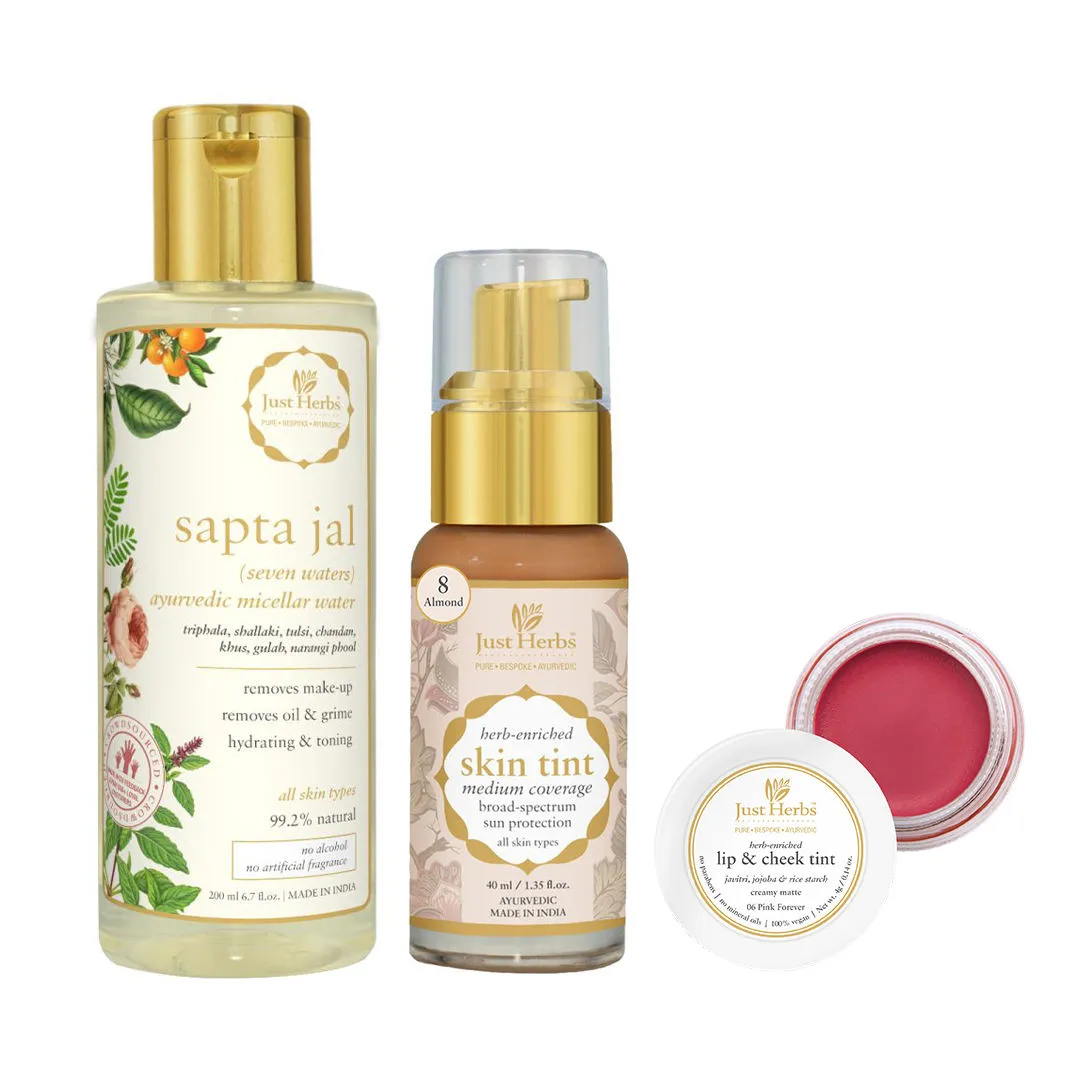 Just Herbs Radiant Skin Combo - Skin Tint (Shade 09) & Sapta Jal