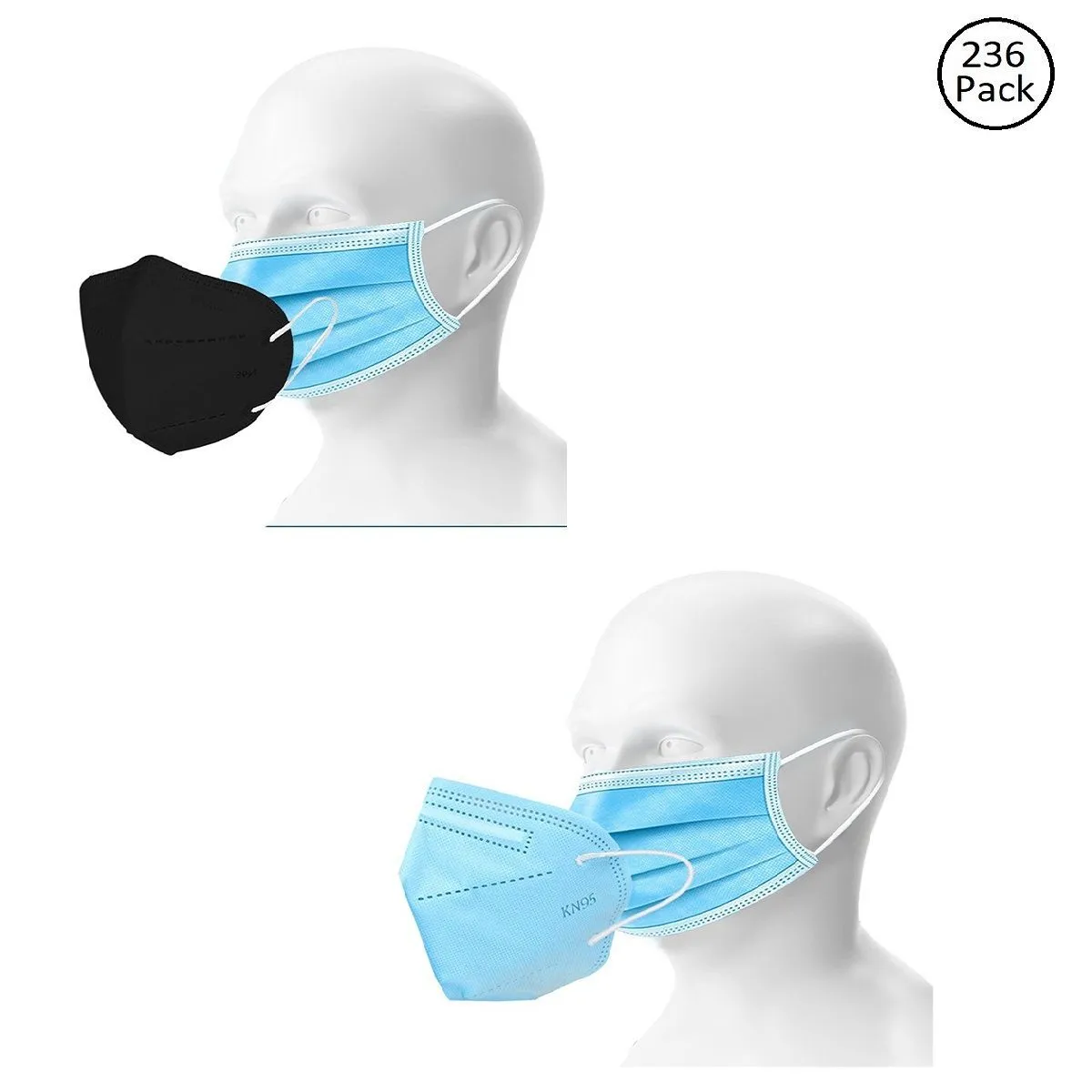 OOMPH Double Mask Set of 200 Disposable & 36 Kn95/N95 Mask