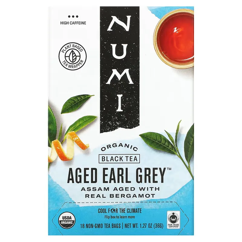 Organic Black Tea, Aged Earl Grey, 18 Tea Bags, 1.27 oz (36 g)