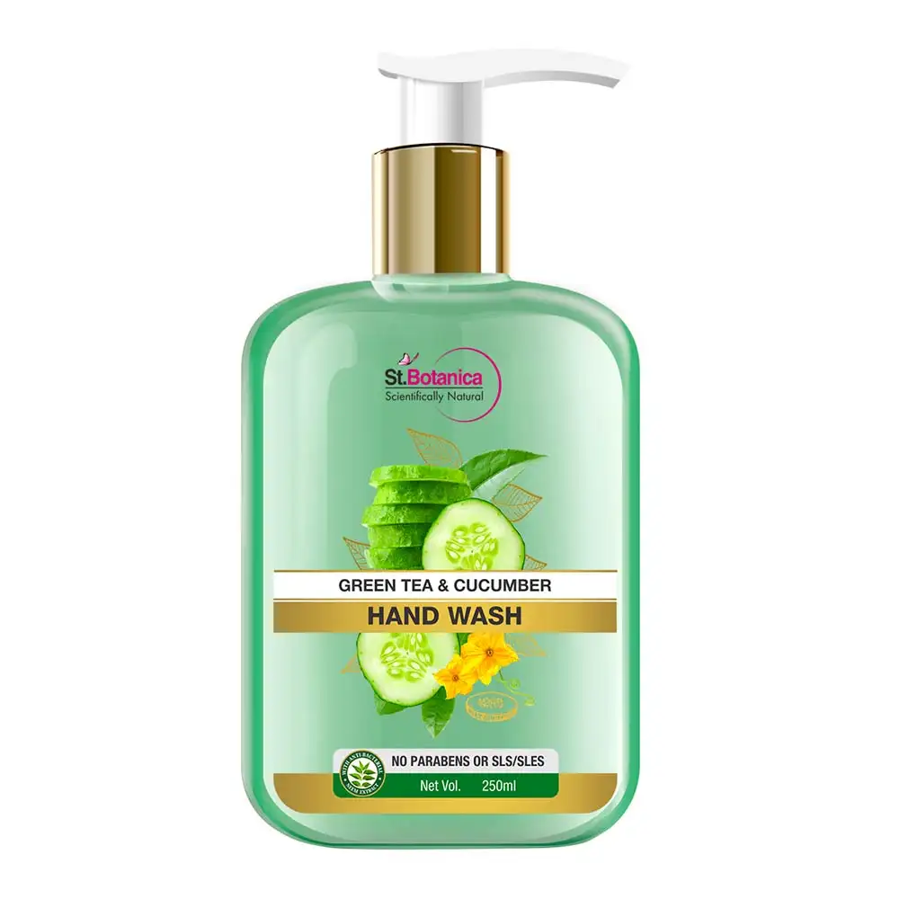 St.Botanica Green Tea and Cucumber Hand Wash,  Fragrance Free  250 ml  with Shea Butter