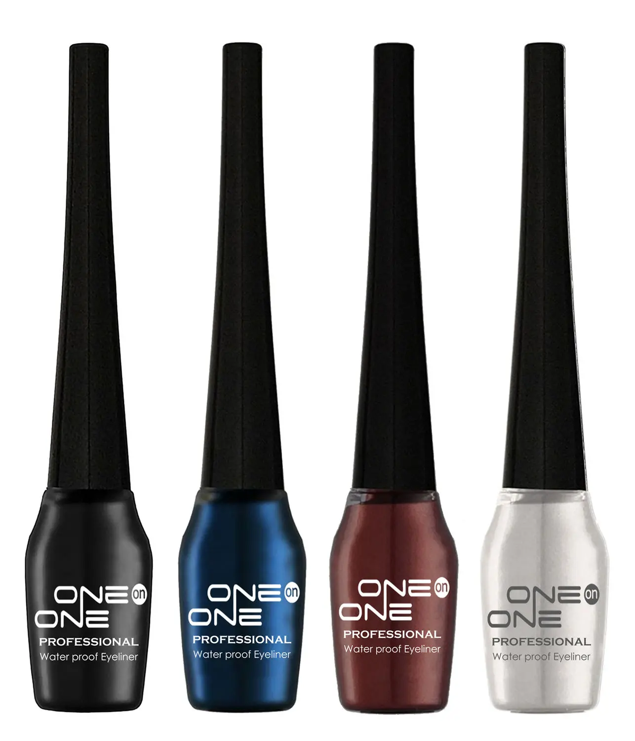 ONE on ONE Waterproof Eyeliner, Set of 4 (Black, Blue, Brown, Silver)