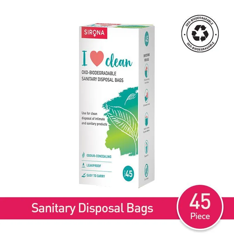 Sirona Sanitary Disposal Bags for Discreet Disposal of Intimate Products (45 Bags)