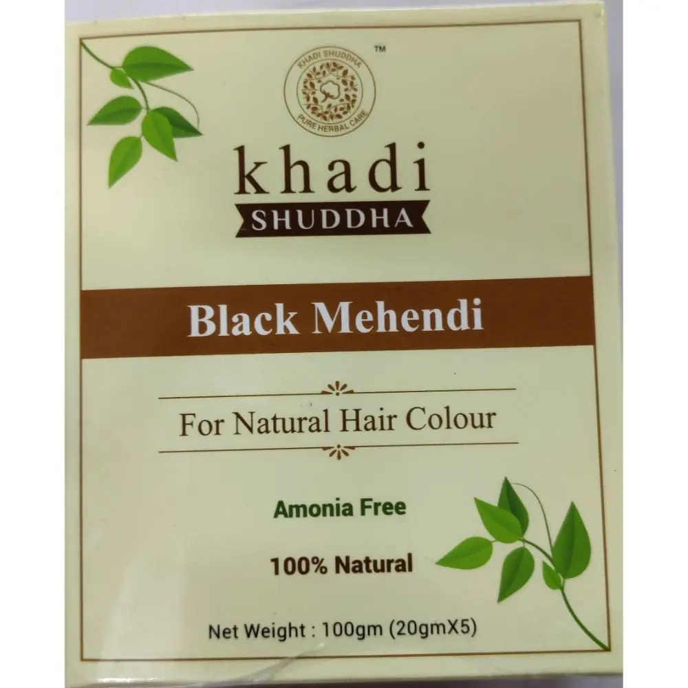 Khadi Shuddha Black Mehndi For Natural Hair Colour