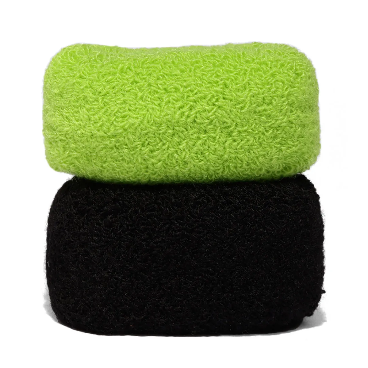 Toniq Black & Neon Green Set Of 2 Ponytail Holders For Women