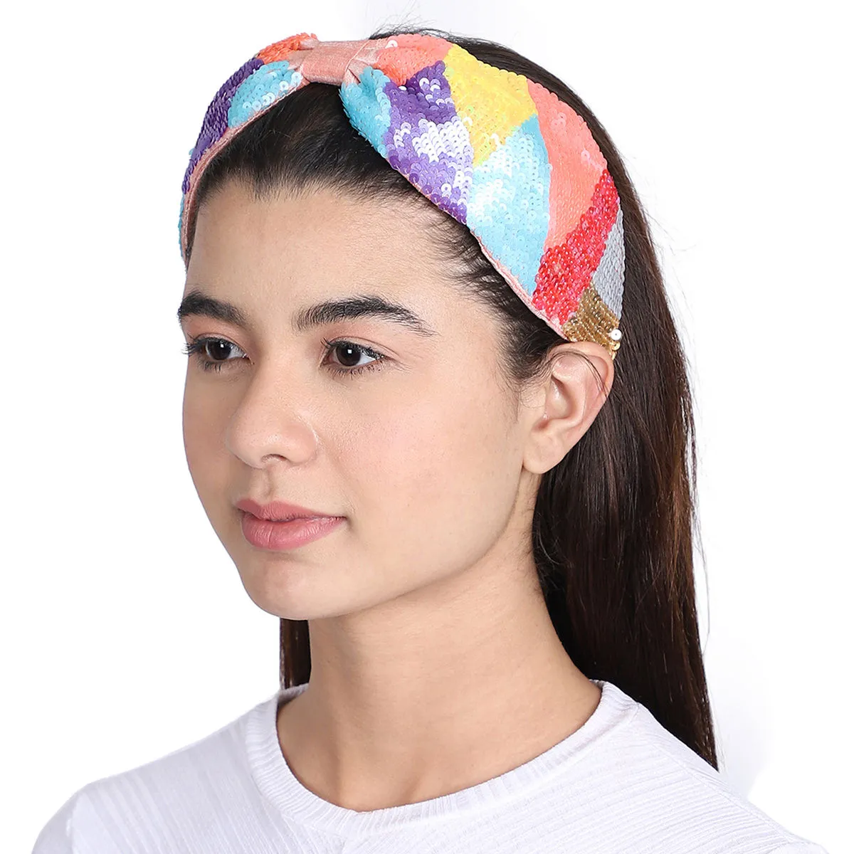 Anekaant Multi Artsilk Sequined Hairband