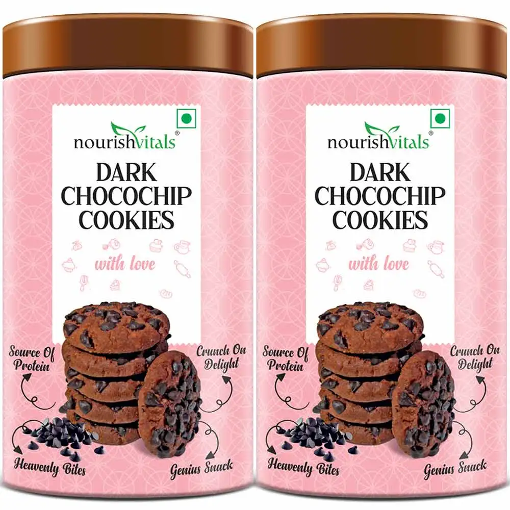 NourishVitals Cookies,  0.120 kg  Dark Chocochip Pack of 2