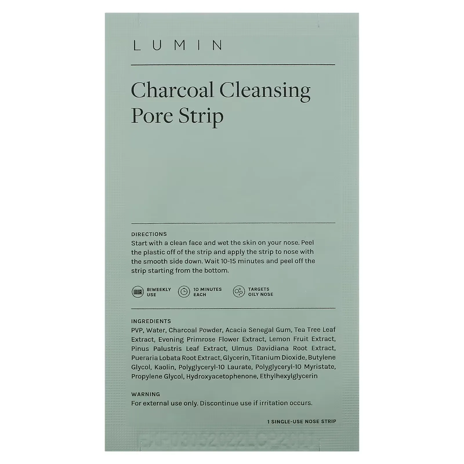 Charcoal Cleansing Pore Strip, 5 Single-Use Nose Strips