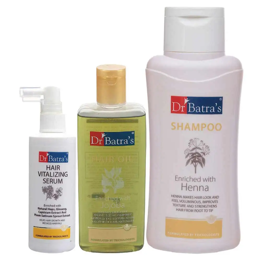 Dr Batra's Hair Vitalizing Serum, Shampoo - 500 ml and Hair Oil - 200 ml Combo,  3 Piece(s)/Pack  Hair Care