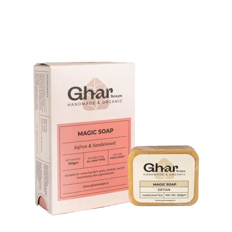 Ghar Soaps Sandal Wood And Saffron Bath Soap Bar