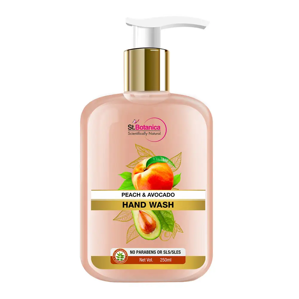 St.Botanica Peach and Avocado Hand Wash,  Fragrance Free  250 ml  with Shea Butter