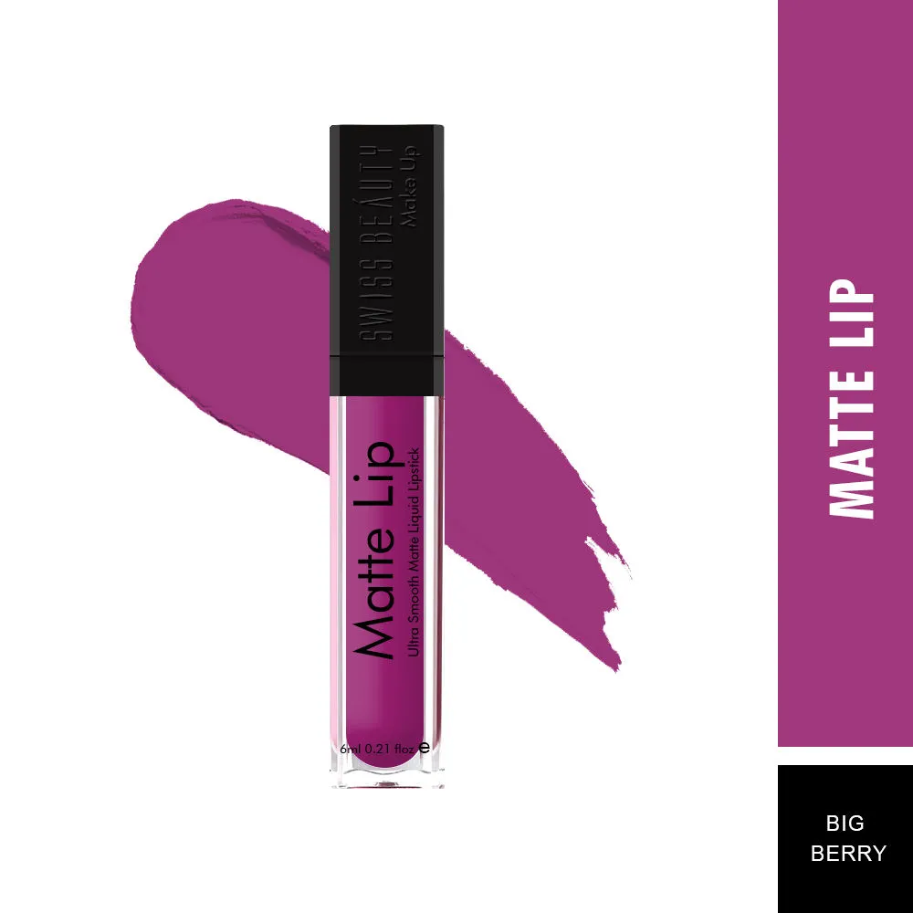 Swiss Beauty Matte Lip Ultra Smooth Matte Liquid Lipstick - 32 Big Berry