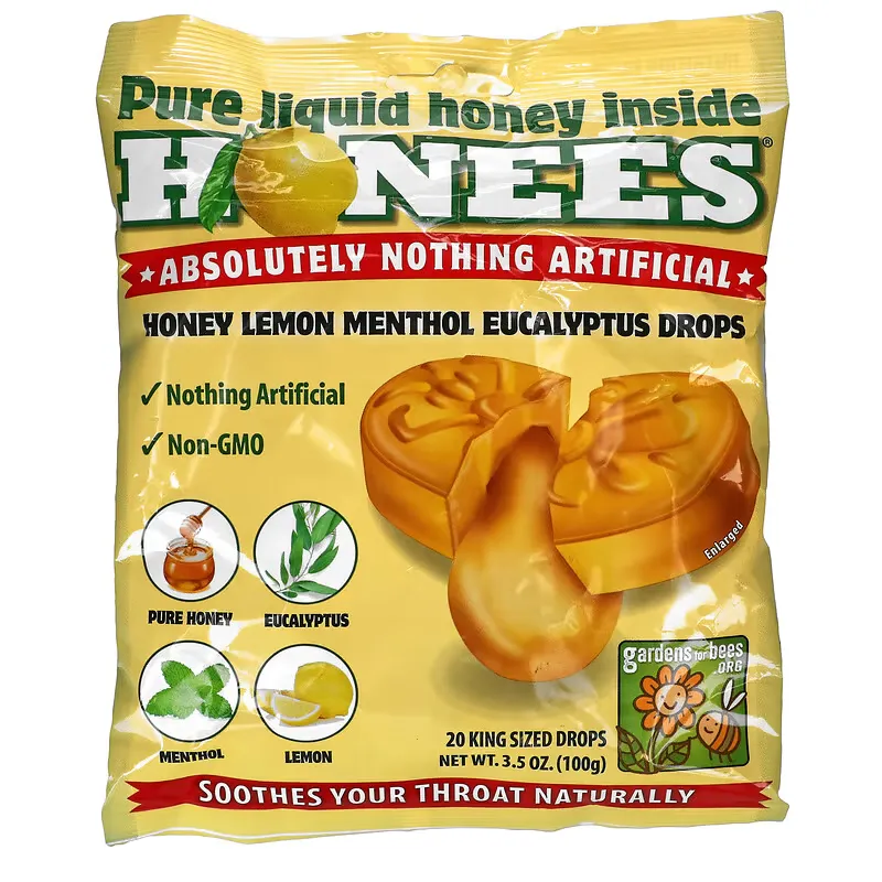 Cough Drops, Honey Lemon, 20 King Sized Cough Drops