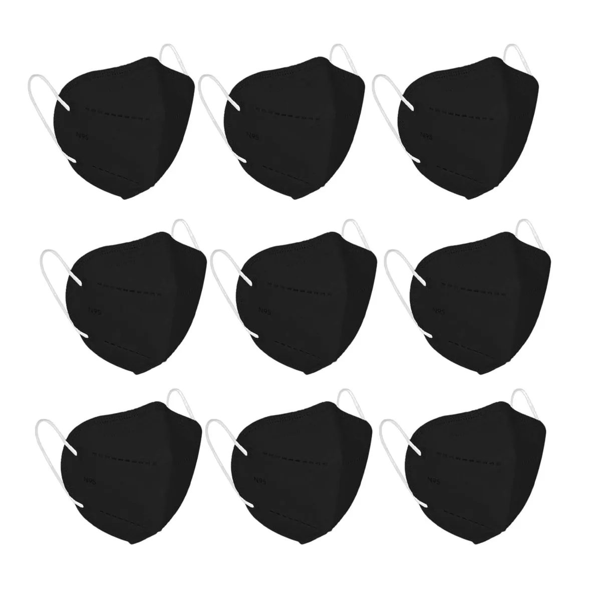 OOMPH Pack Of 9 Kn95/n95 Anti-pollution Reusable 5-layer Mask (black)