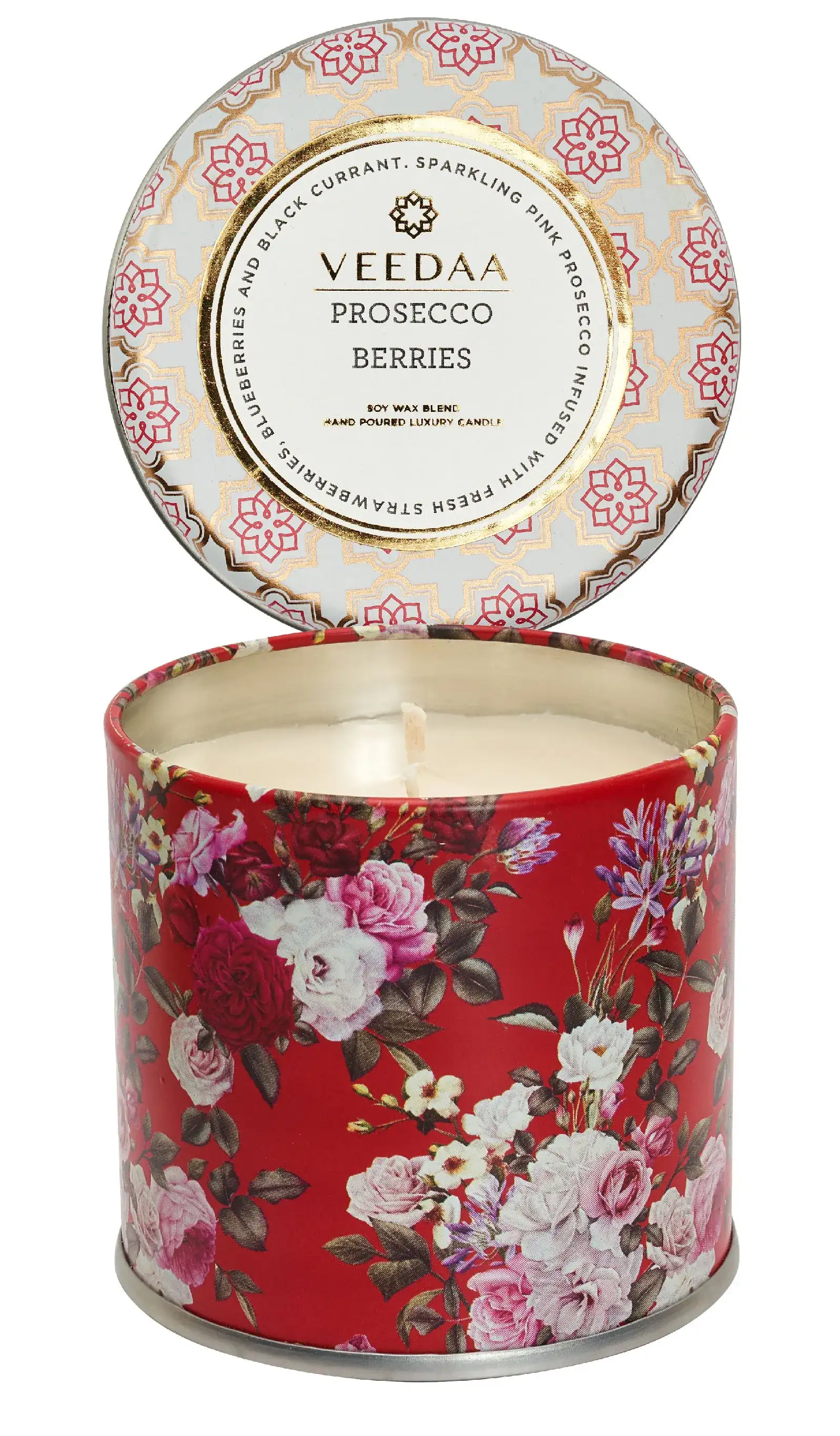 Veedaa Prosecco Berries Mason Tin Scented Candle