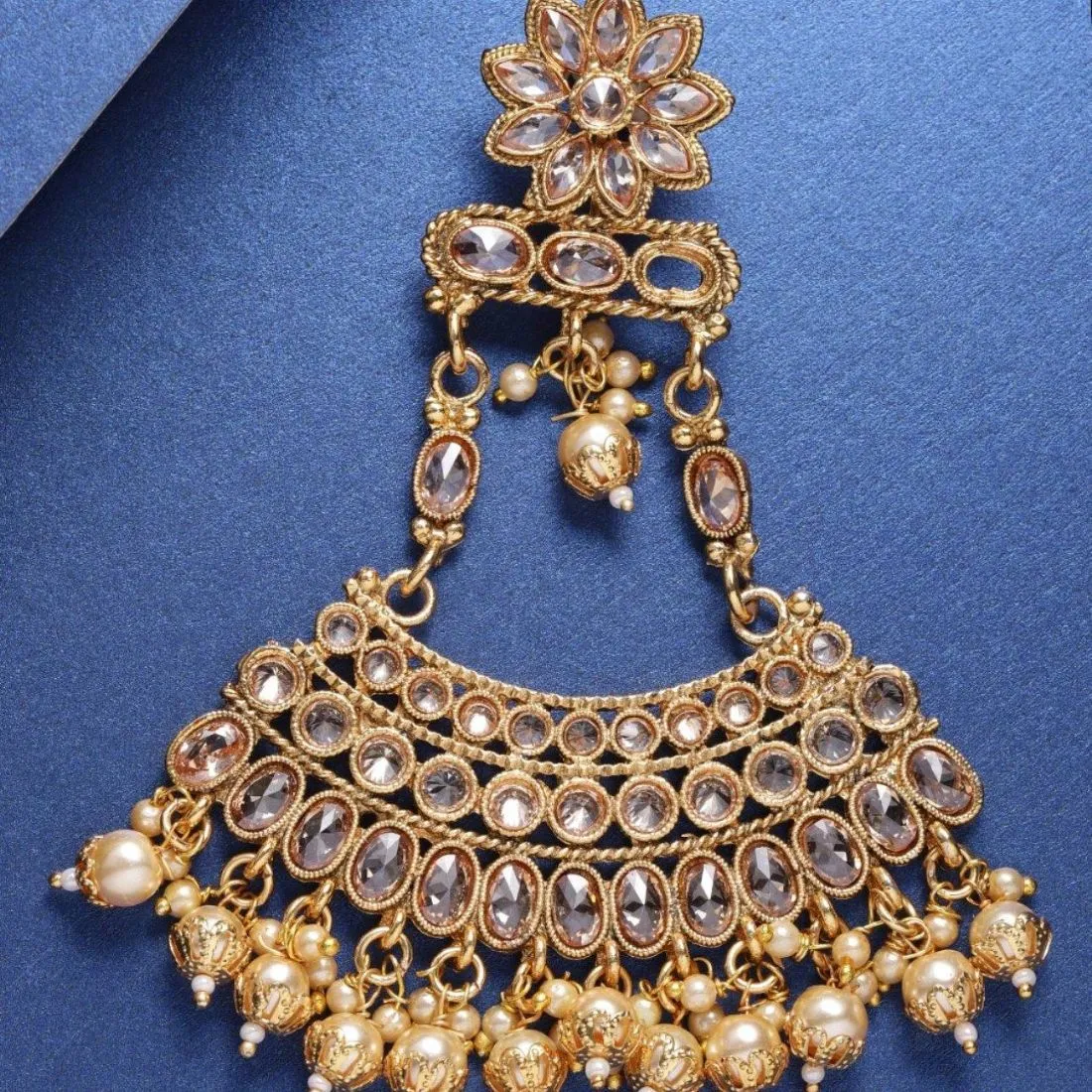 Priyaasi Gold-Plated Handcrafted Stone-Studded Passa