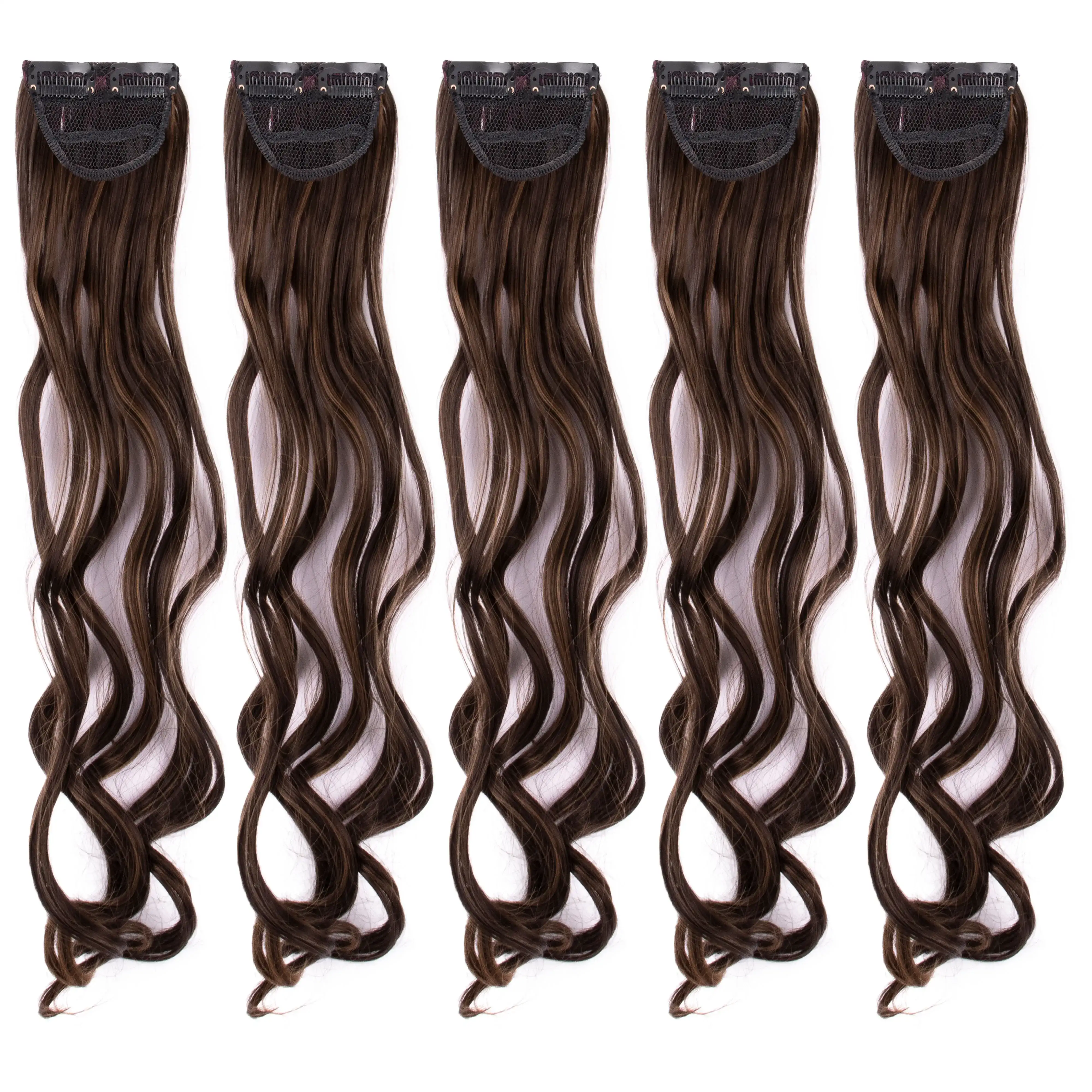 Streak Street Clip-in 20 Curly Mix-brown Side Patches (5pcs Set)