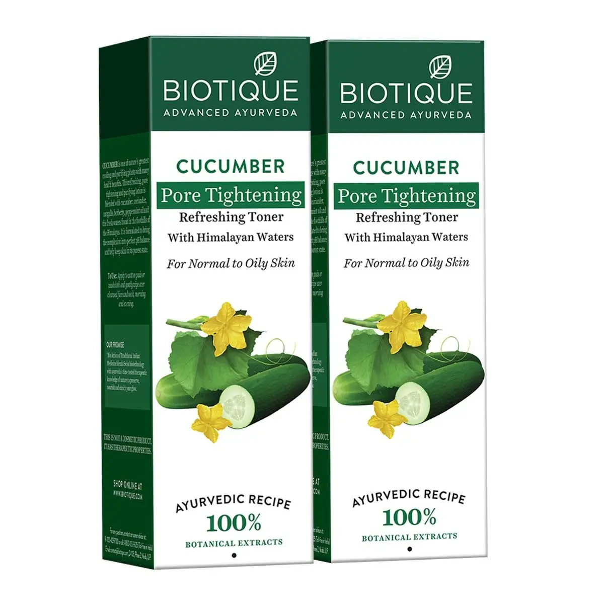 Biotique Cucumber Pore Tightening Refreshing Toner (120 ml)pack of 2