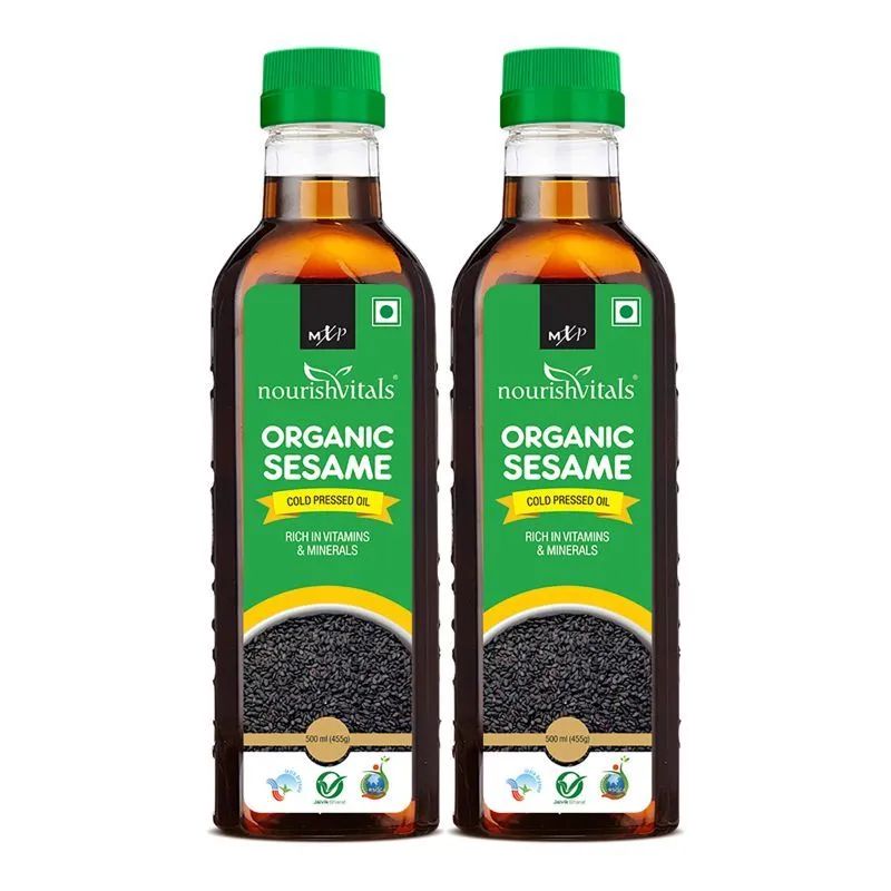 NourishVitals Organic Sesame Oil, Rich In Vitamins, Food Grade Cooking Oil