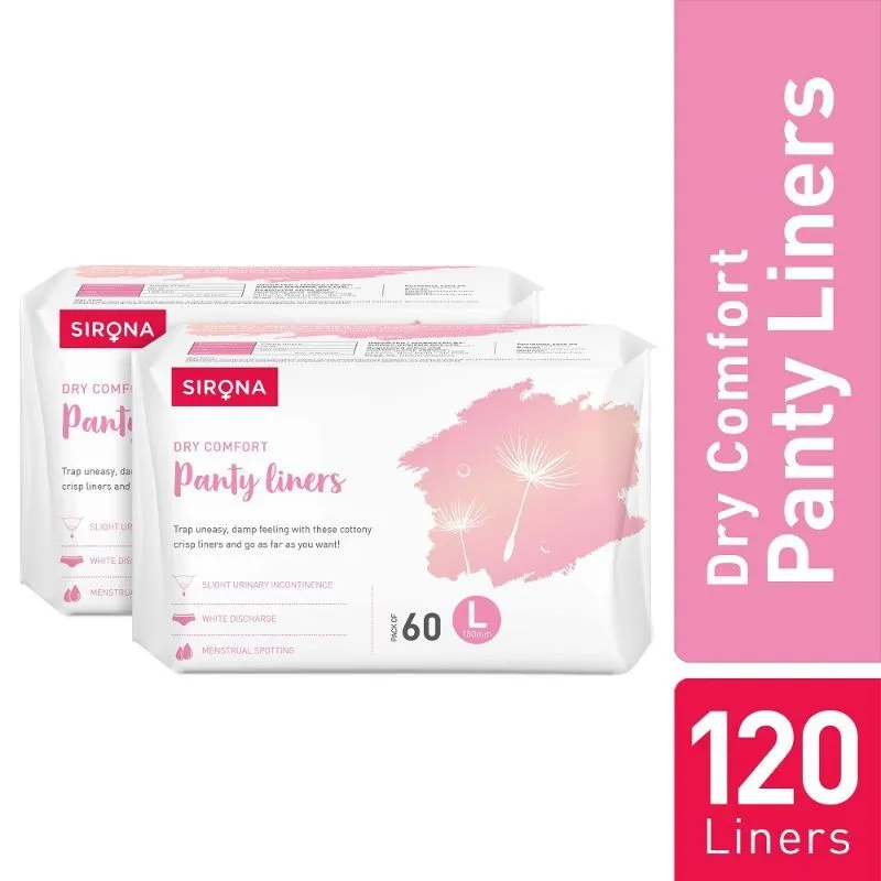 Sirona Ultra-Thin Cottony Crisp Panty Liners | Ultra Soft and Breathable Liners for Everyday Use