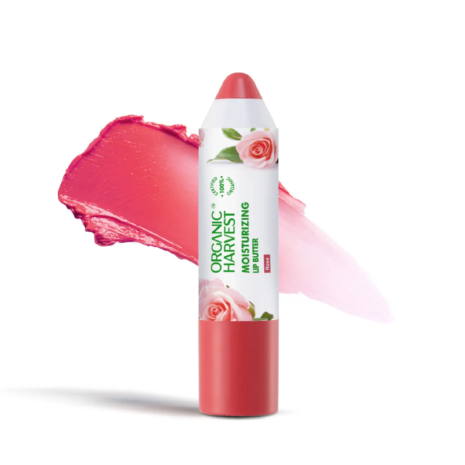 Organic Harvest Moisturizing Lip Butter: Rose | Tinted Lip Butter for Women, Men & Kids | Best Organic Lip Balm | 100% American Certified Organic | 4gm