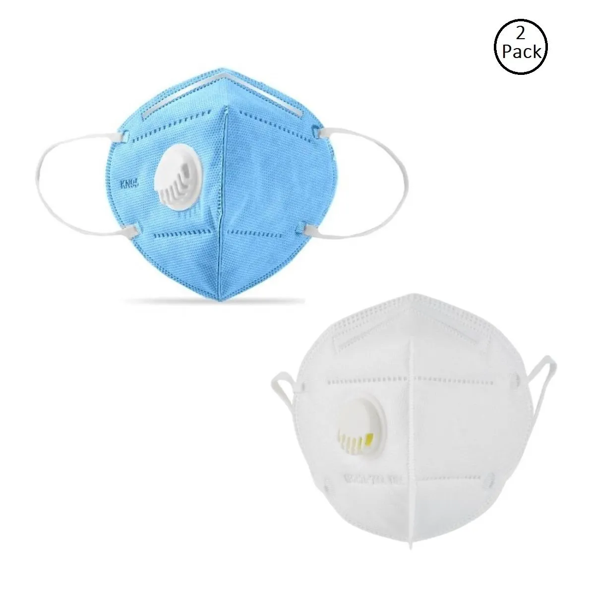 OOMPH Pack of 2 Anti-Pollution Reusable 5 Layer Mask - White Blue