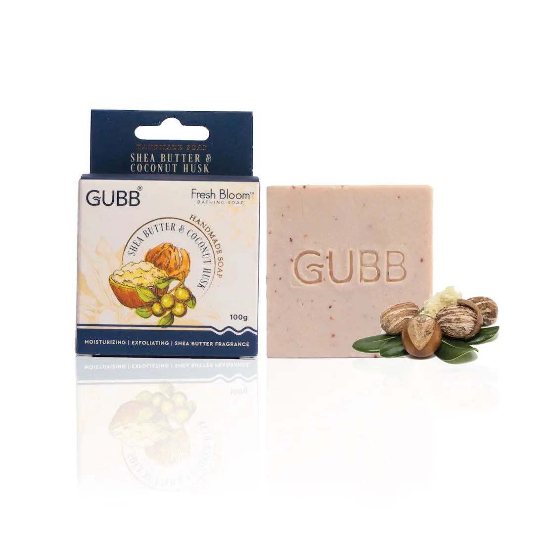 GUBB Fresh Bloom Handmade Bathing Soap with Shea Butter & Coconut Husk - 100gm