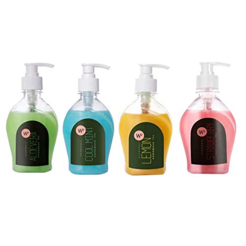 W2 Ayurvedic Lemon & Cool Mint & Strawberry & Aloevera Hand Wash - Set of 4