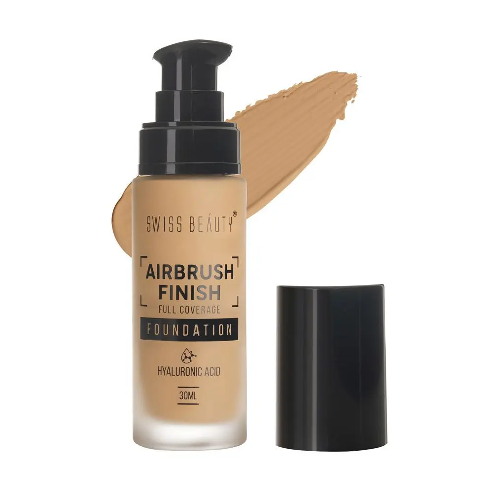 Swiss Beauty Airbrush Finish Full Coverage Foundation Caramel Beige (30 ml)