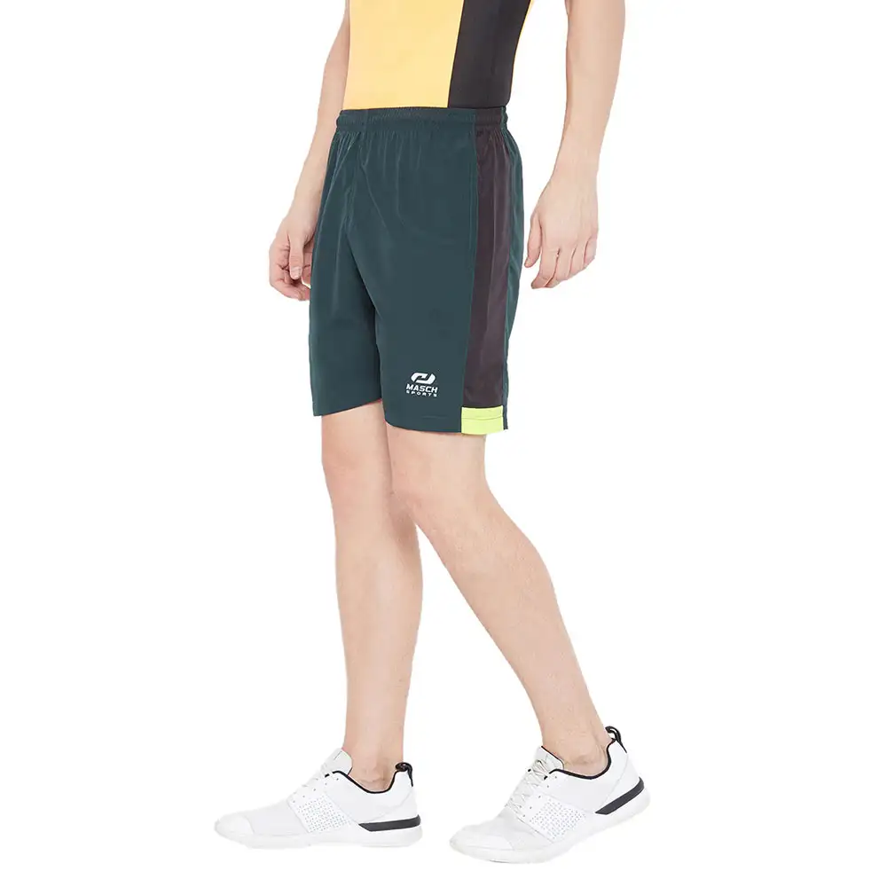 Masch Sports Mens Regular Fit Polyester Shorts (MSSH 0618 CS NEONHP BTLGRB),  Small  Bottle Green