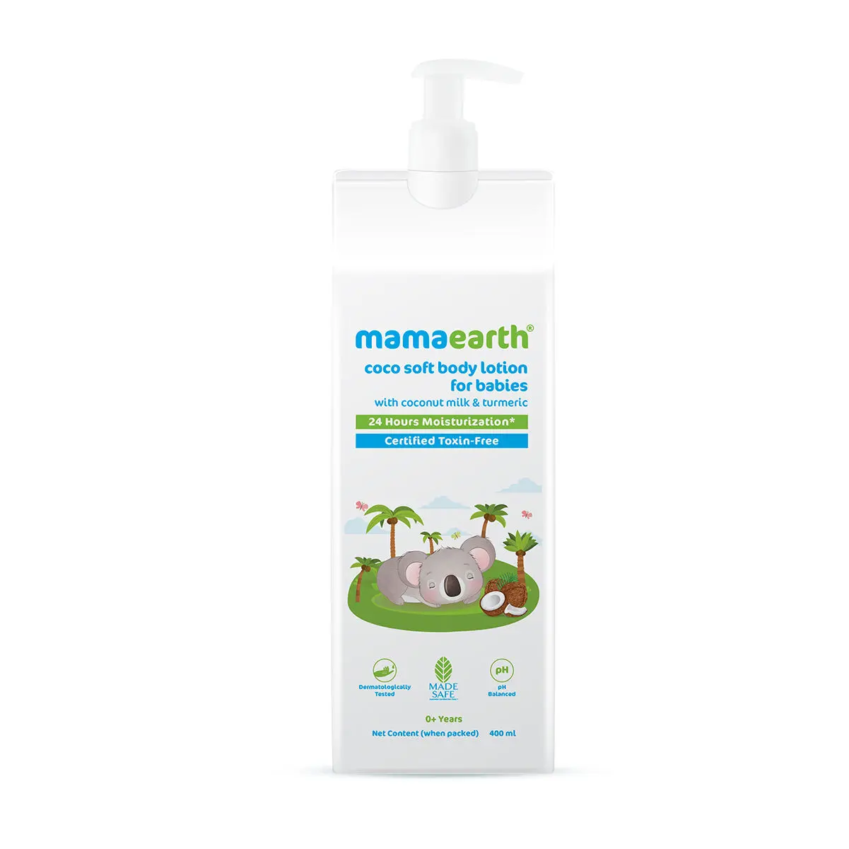 Mamaearth Coco Soft Body Lotion with Coconut Milk & Turmeric, for babies, for 24-Hour Moisturization (400 ml)