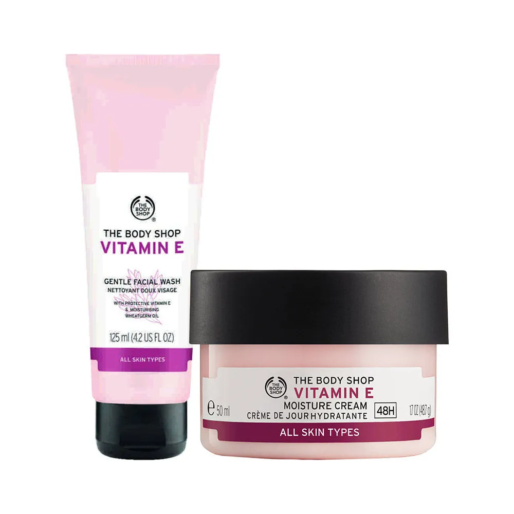 The Body Shop Vitamin E Moisture Cream & Face Wash Combo