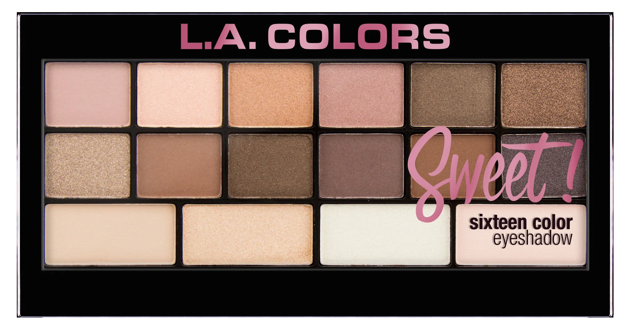 L.A. Colors Sweet! 16 Color Eyeshadow Palette - Charming