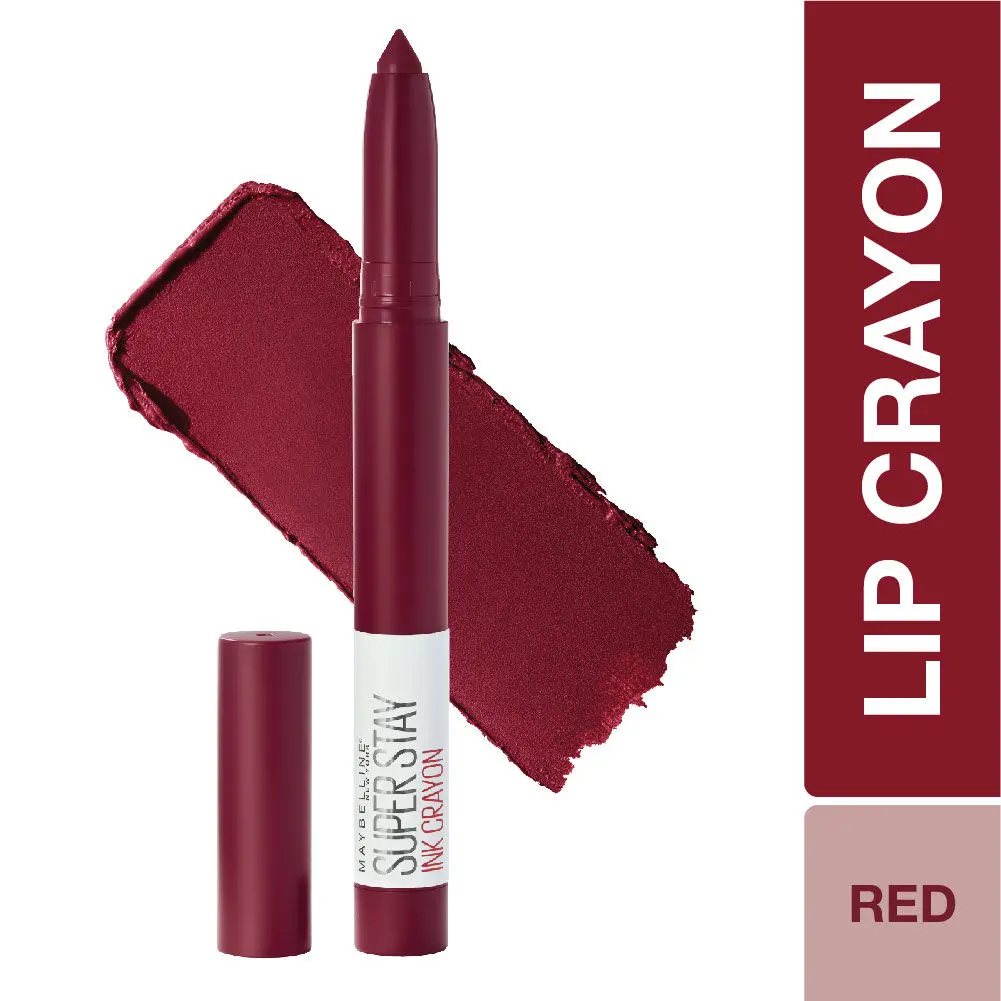 Maybelline New York Super Stay Crayon Lipstick, 55 Make it Happen (1.2g)