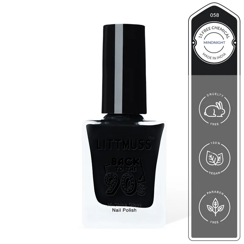 Littmuss Nail Polish Back To The 90'S Hi-Shine Gloss Nail Paint - Midnight - 058